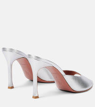 Amina Muaddi Alexa 95 metallic leather mules