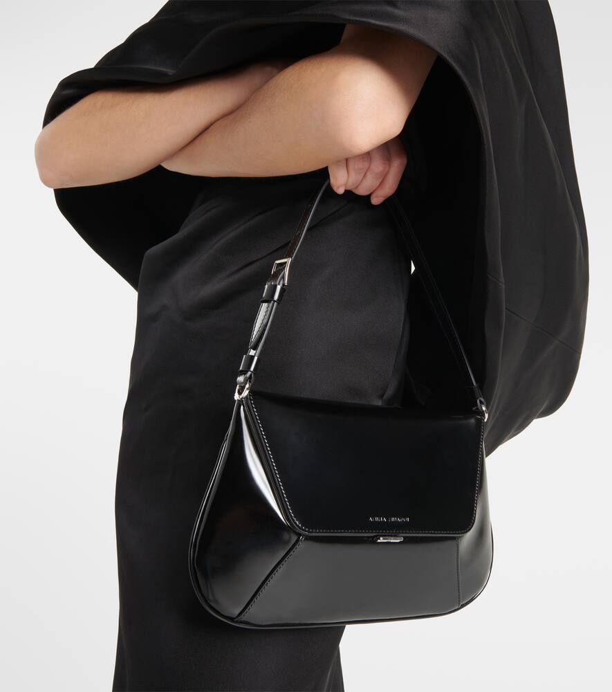 Amina Muaddi Ami leather shoulder bag