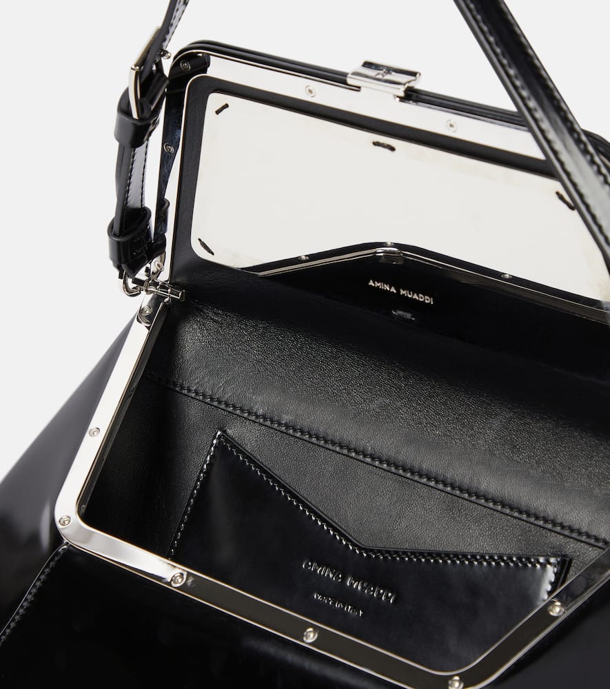 Amina Muaddi Ami leather shoulder bag