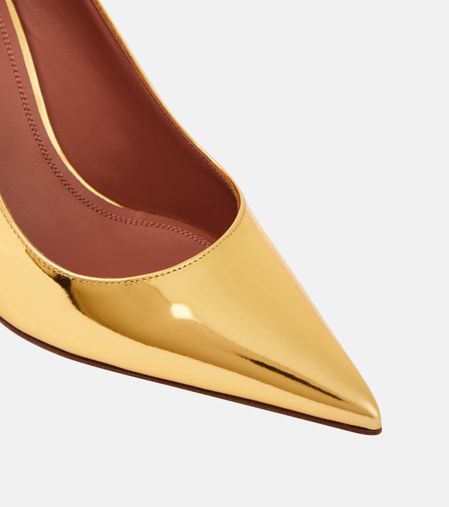 Amina Muaddi Ami mirrored leather pumps