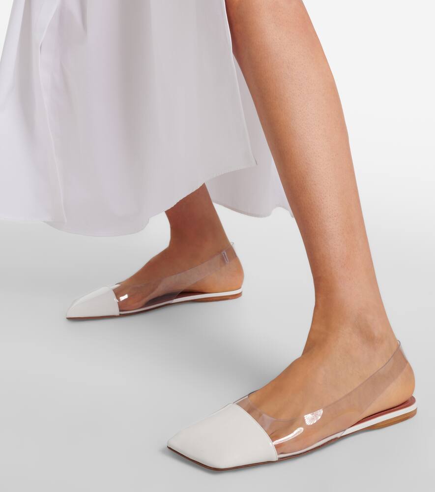 Amina Muaddi Ane Glass PVC slingback flats