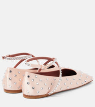 Amina Muaddi Ane crystal-embellished satin ballet flats