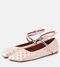 Amina Muaddi Ane crystal-embellished satin ballet flats