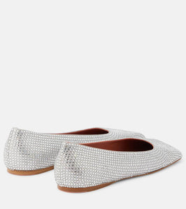 Amina Muaddi Ane embellished suede ballet flats