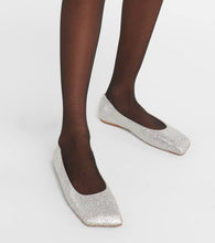 Amina Muaddi Ane embellished suede ballet flats