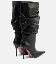 Amina Muaddi Anok 105 leather over-the-knee boots