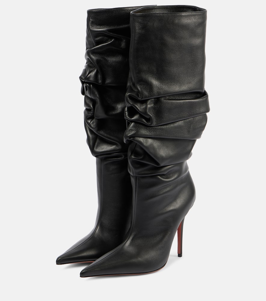 Amina Muaddi Anok 105 leather over-the-knee boots