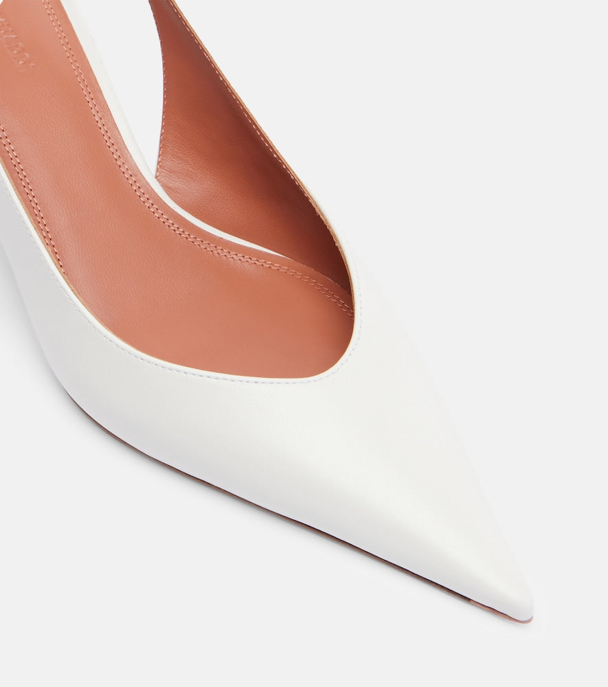 Amina Muaddi Anok 55 leather slingback pumps