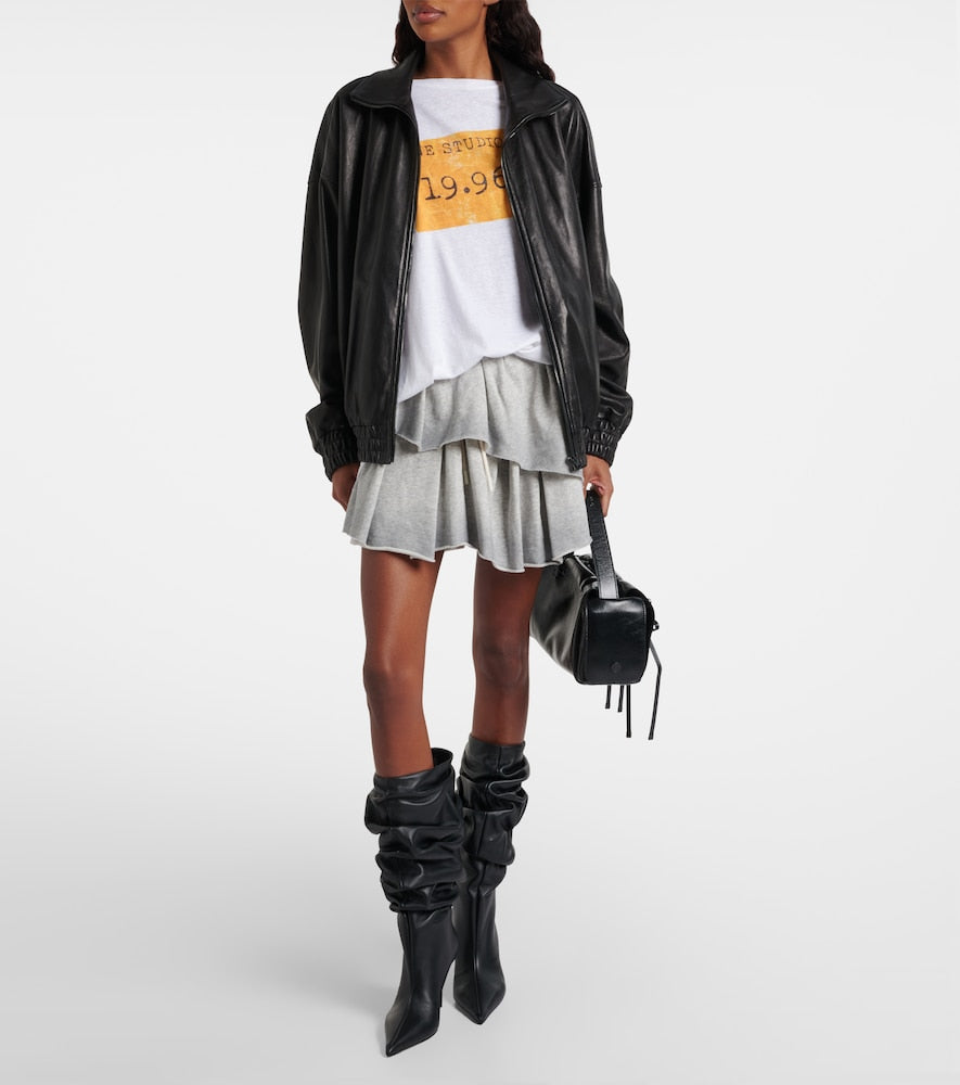 Amina Muaddi Anok 90 leather mid-calf boots