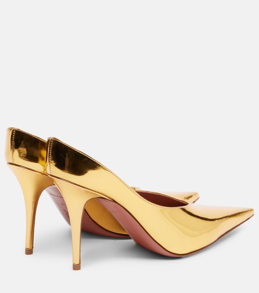 Amina Muaddi Anok 90 metallic leather pumps