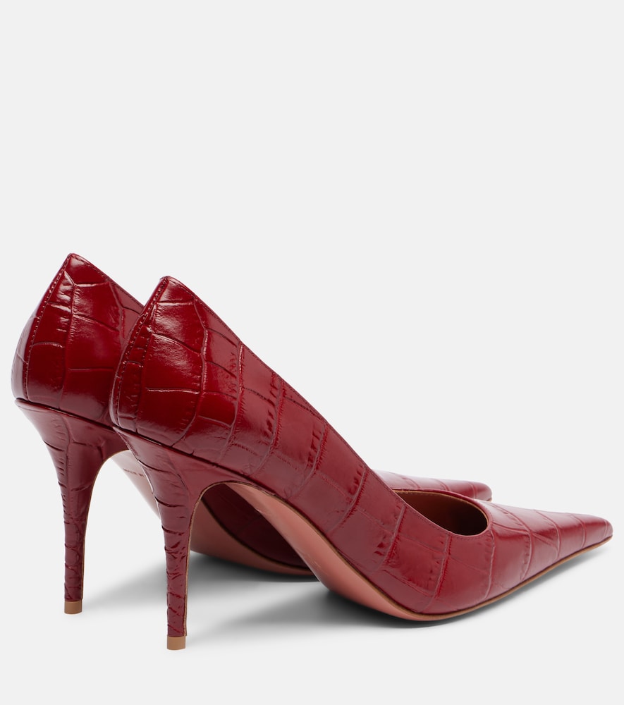 Amina Muaddi Barbara 90 croc-effect leather pumps