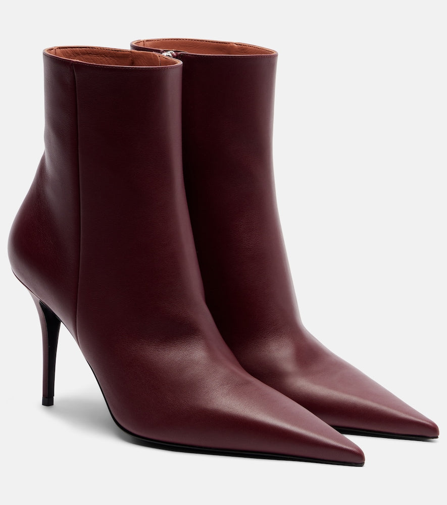 Amina Muaddi Barbara 90 leather ankle boots