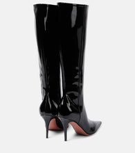 Amina Muaddi Barbara 90 patent leather knee-high boots