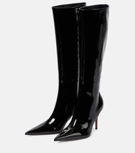 Amina Muaddi Barbara 90 patent leather knee-high boots