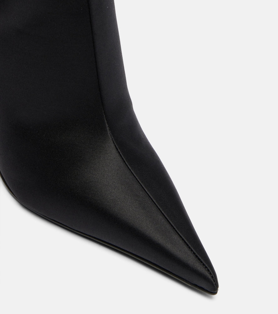 Amina Muaddi Barbara satin knee-high boots
