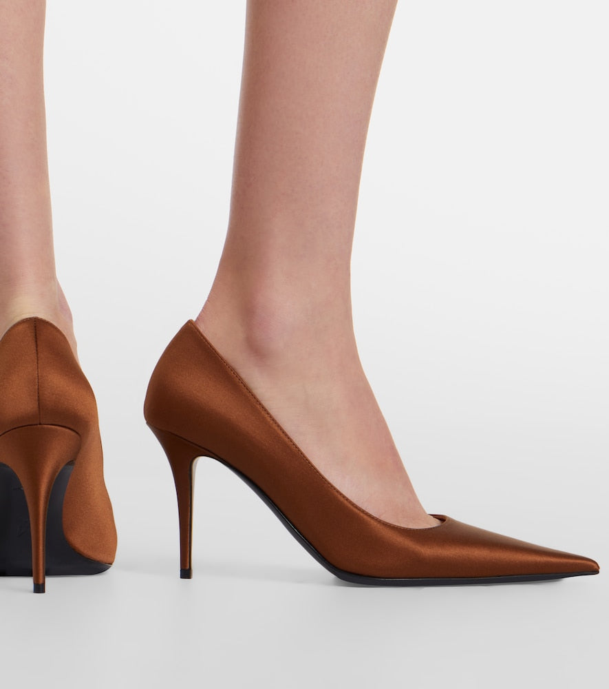 Amina Muaddi Barbara satin pumps