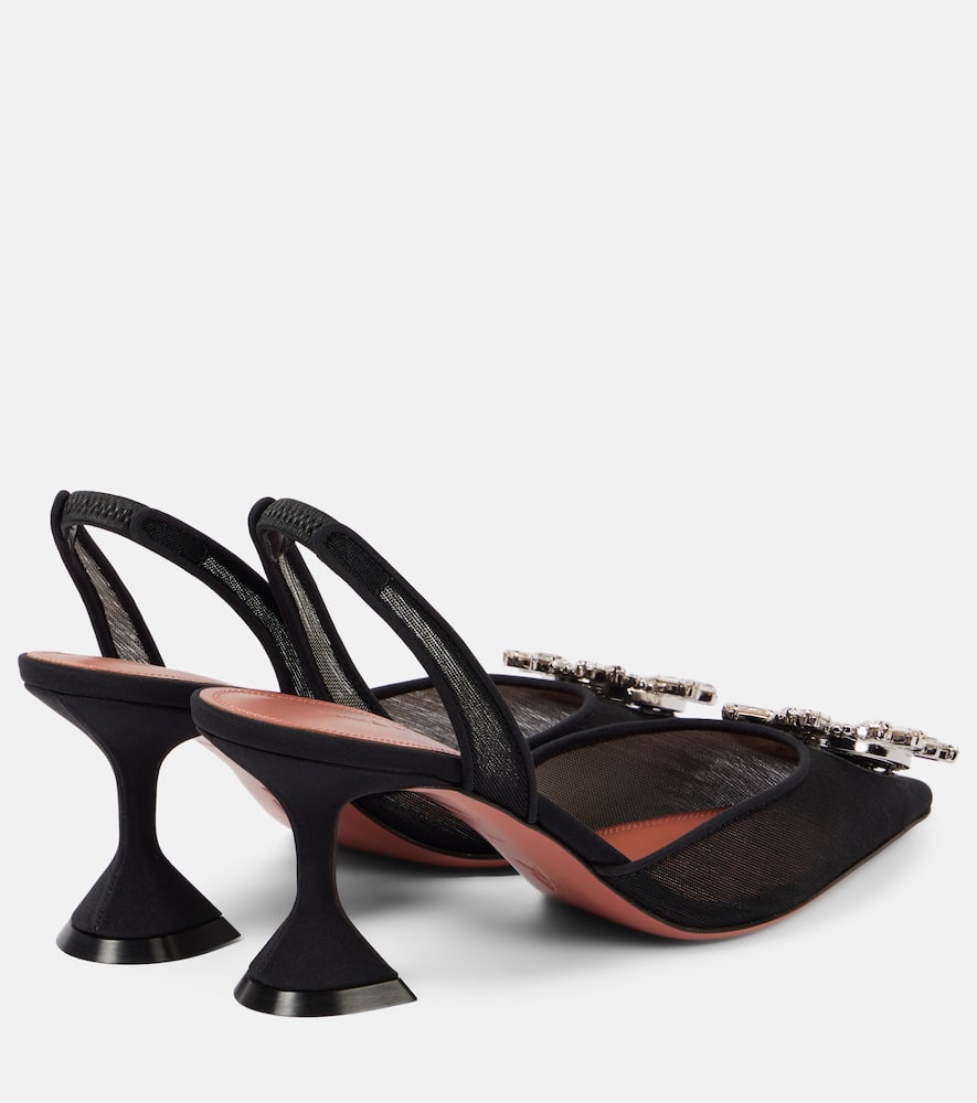 Amina Muaddi Begum 70 mesh slingback pumps