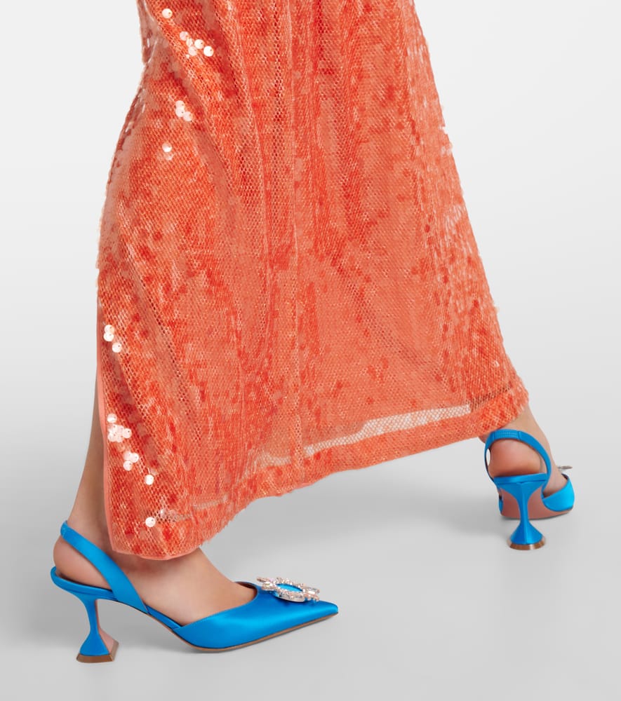 Amina Muaddi Begum 70 satin slingback pumps