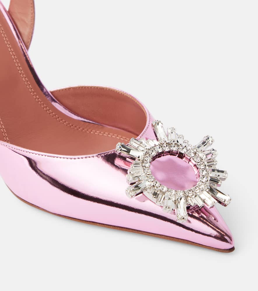 Amina Muaddi Begum Sling 70 mirrored leather slingback pumps