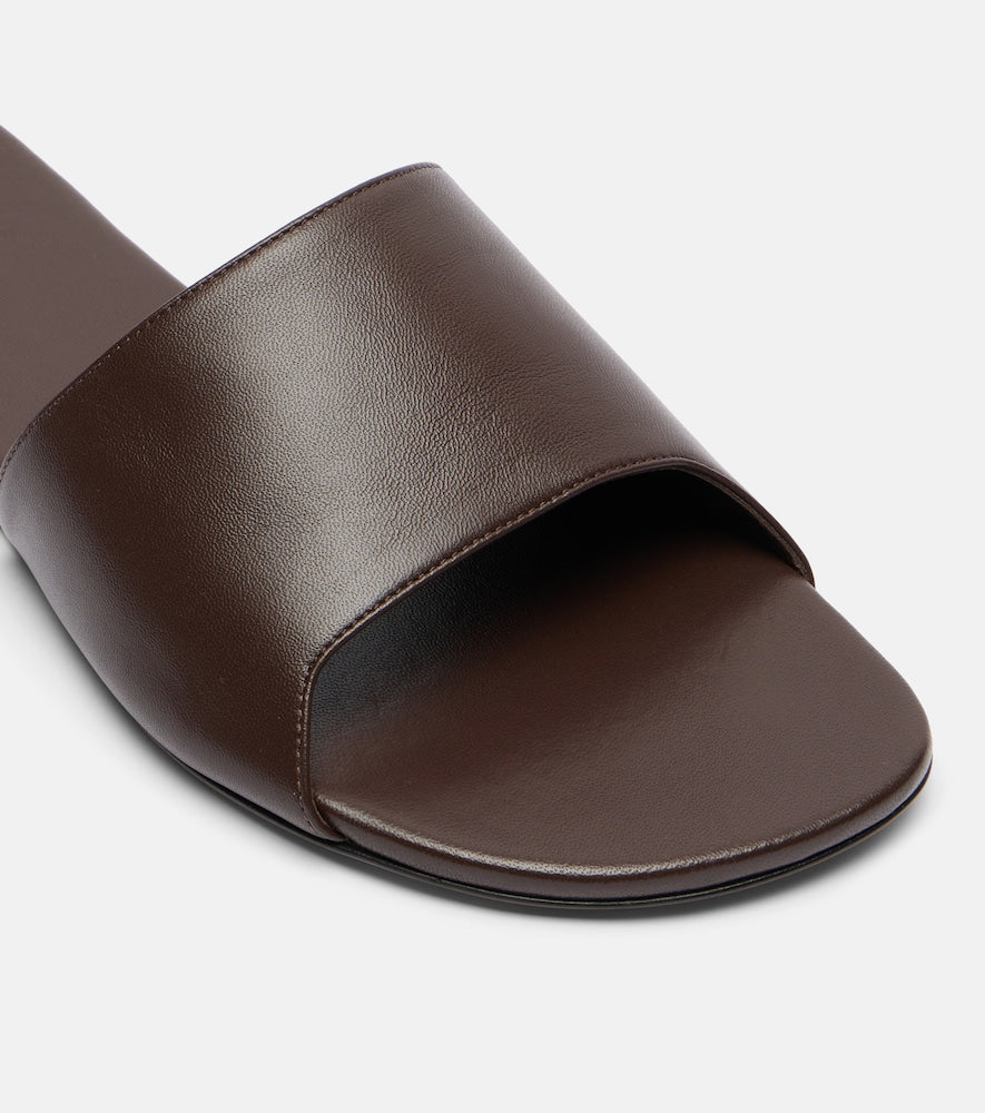 Amina Muaddi Bianca leather slides