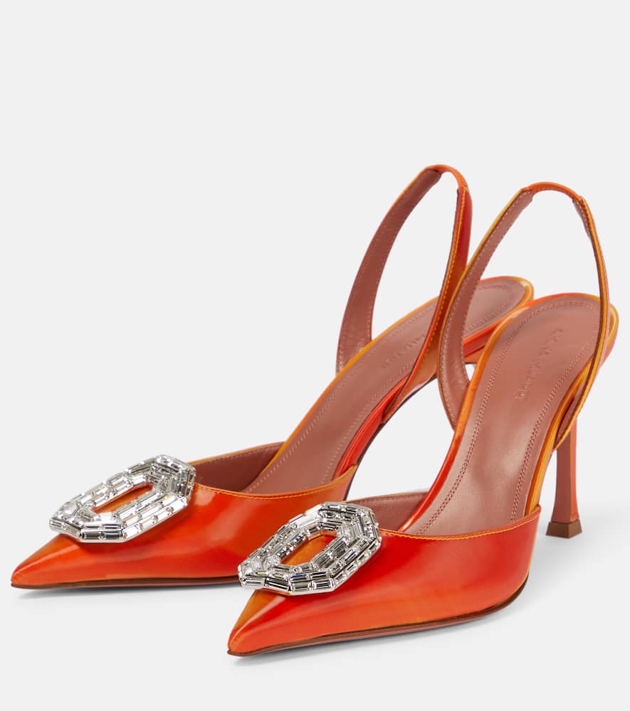 Amina Muaddi Camelia 90 PVC slingback pumps