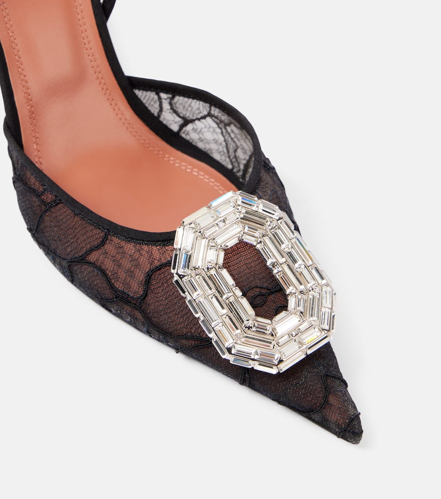 Amina Muaddi Camelia 90 lace slingback pumps