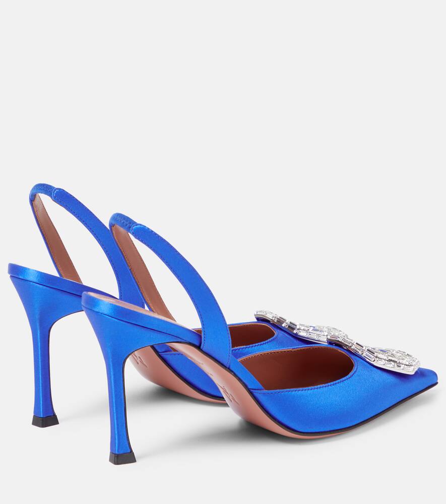 Amina Muaddi Camelia silk satin slingback pumps