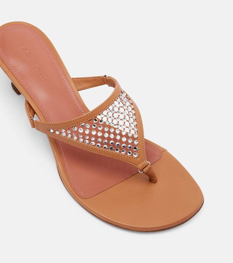 Amina Muaddi Cameron 45 embellished thong sandals