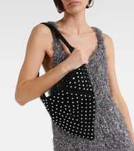 Amina Muaddi Cameron embellished suede shoulder bag