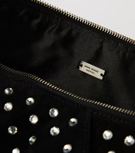 Amina Muaddi Cameron embellished suede shoulder bag
