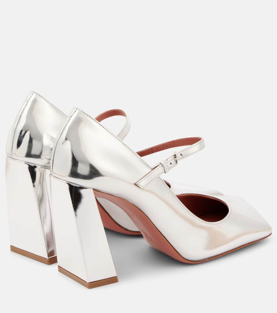 Amina Muaddi Charlotte 95 leather Mary Jane pumps