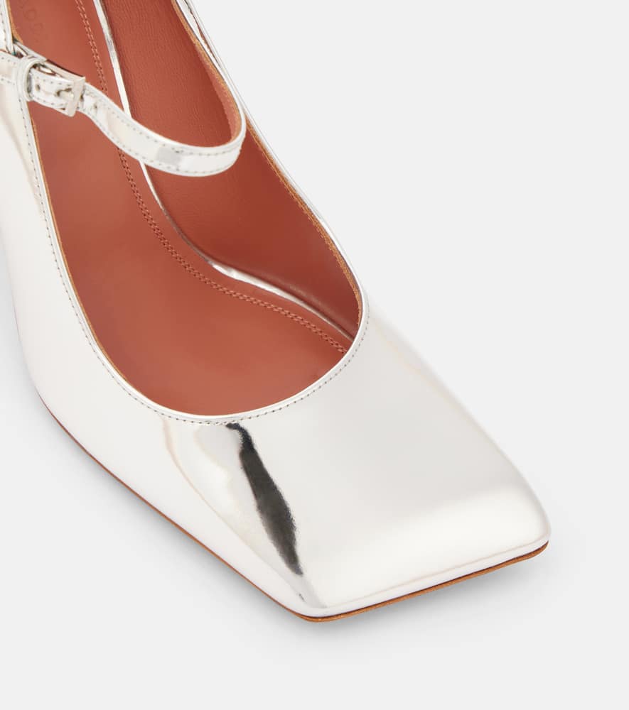 Amina Muaddi Charlotte 95 leather Mary Jane pumps