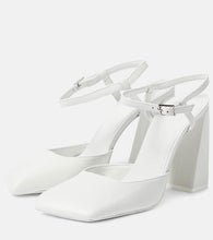 Amina Muaddi Charlotte 95 leather pumps