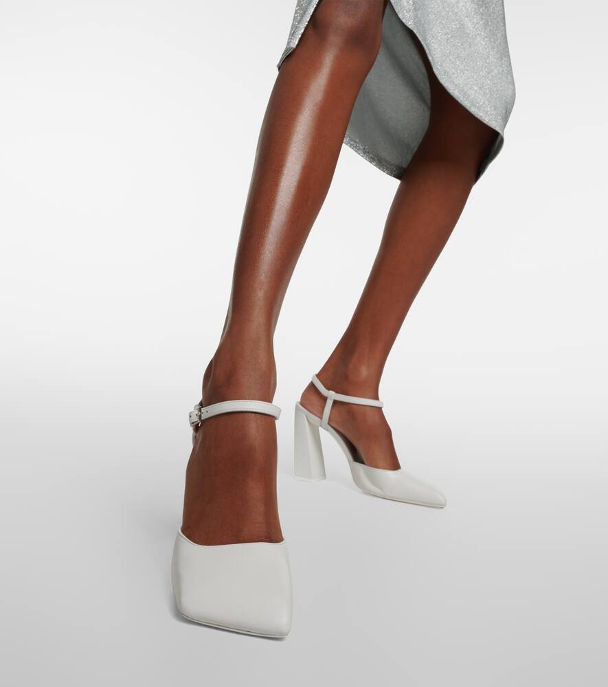 Amina Muaddi Charlotte 95 leather pumps