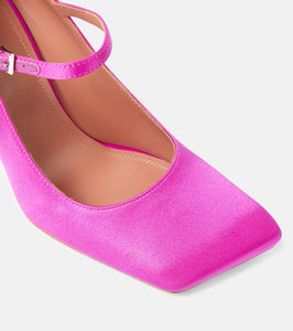 Amina Muaddi Charlotte 95 satin Mary Jane pumps