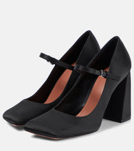 Amina Muaddi Charlotte 95 satin pumps