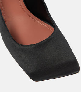 Amina Muaddi Charlotte 95 satin pumps