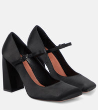 Amina Muaddi Charlotte 95 satin pumps