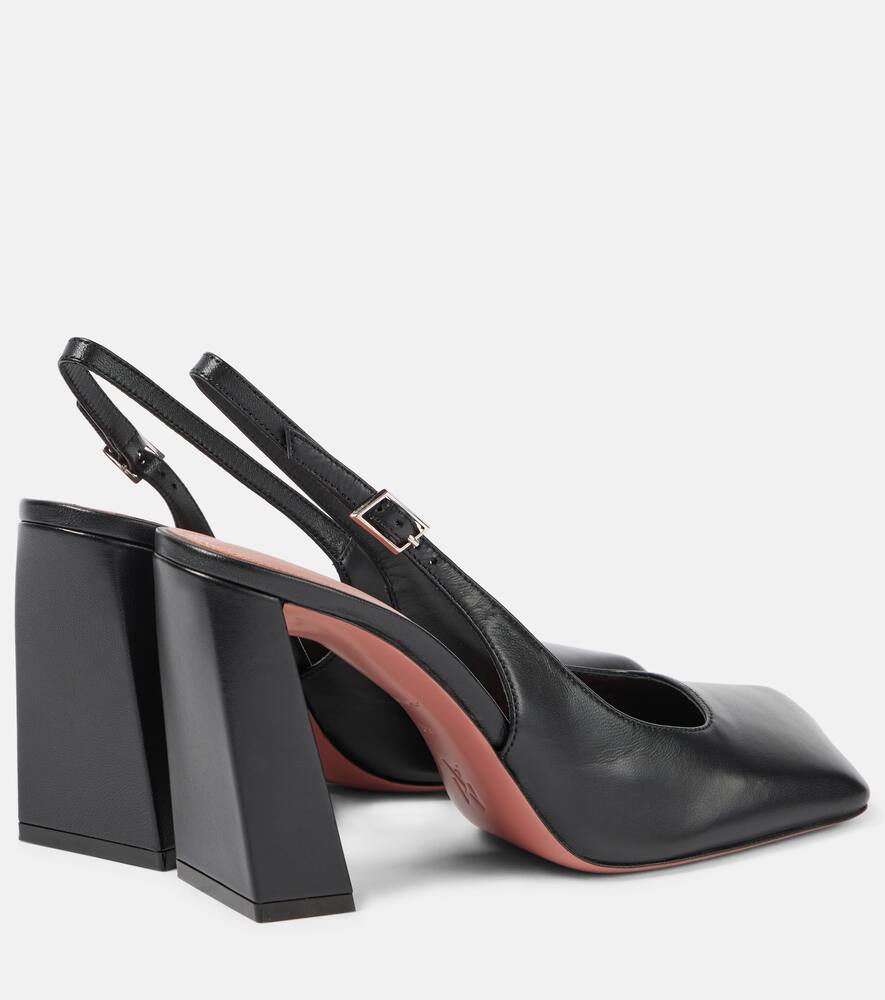 Amina Muaddi Charlotte leather slingback pumps