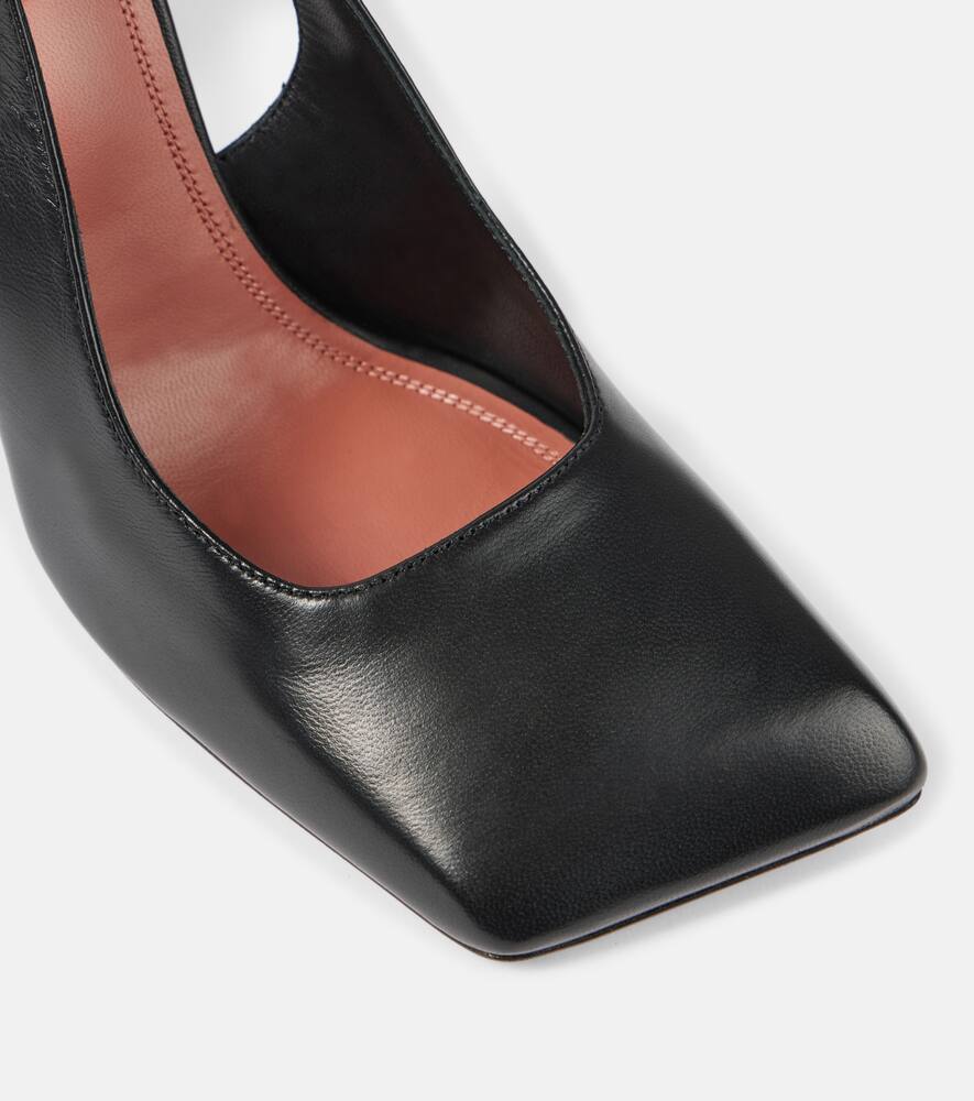 Amina Muaddi Charlotte leather slingback pumps