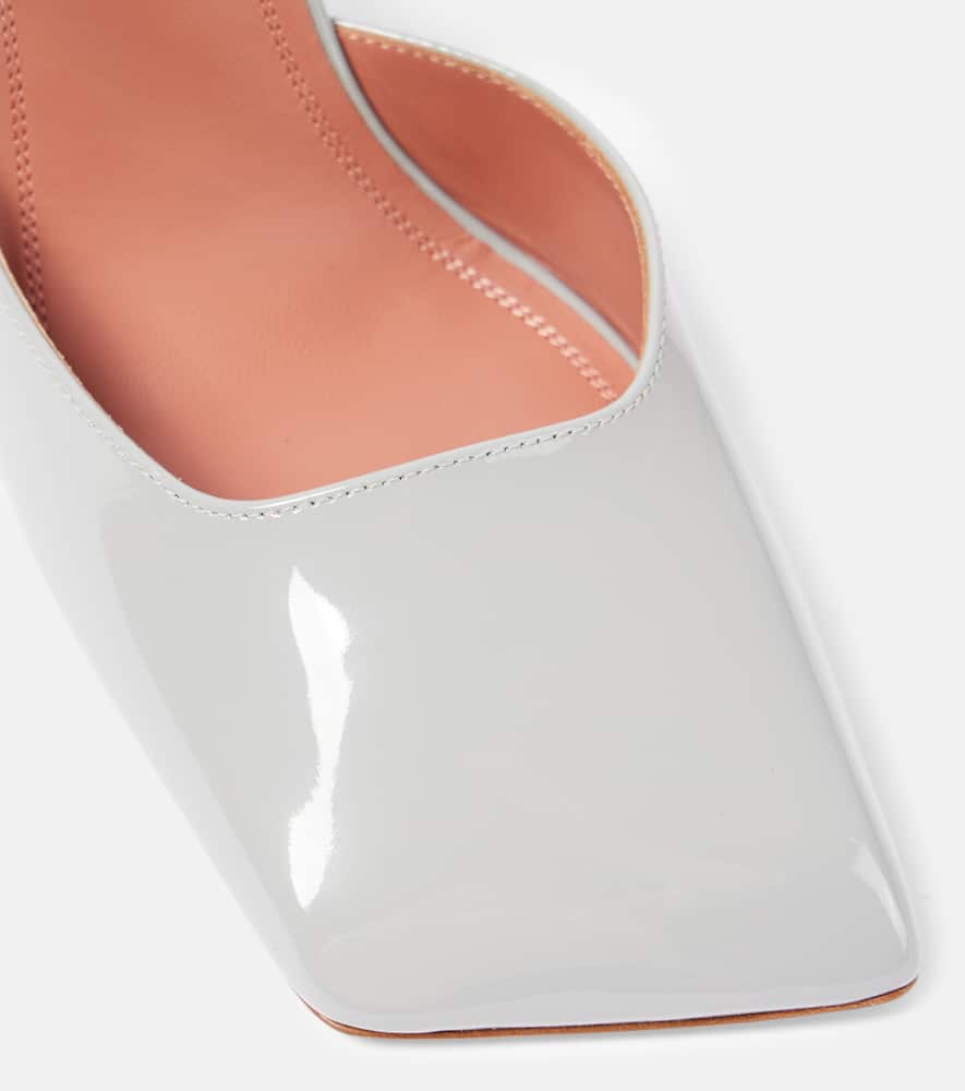 Amina Muaddi Charlotte patent leather slingback pumps
