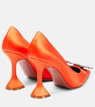 Amina Muaddi Crystal-embellished satin pumps