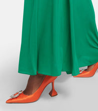 Amina Muaddi Crystal-embellished satin pumps