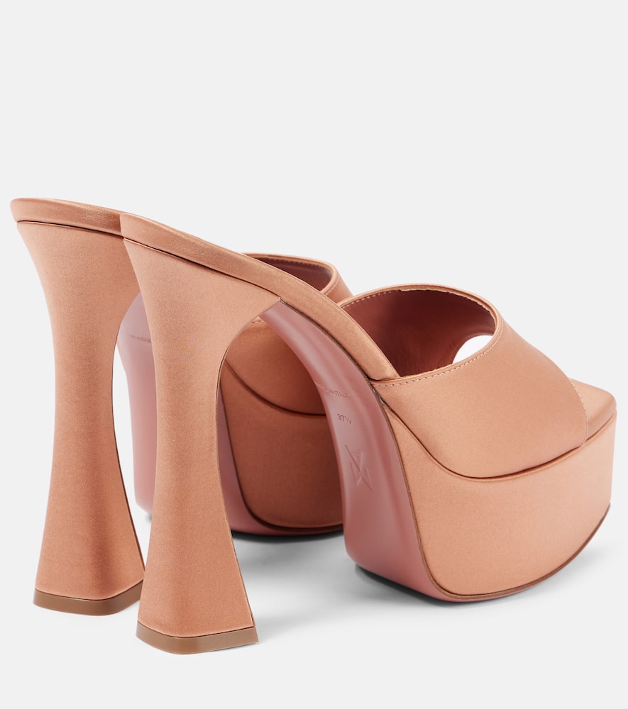 Amina Muaddi Dalida 140 satin platform mules