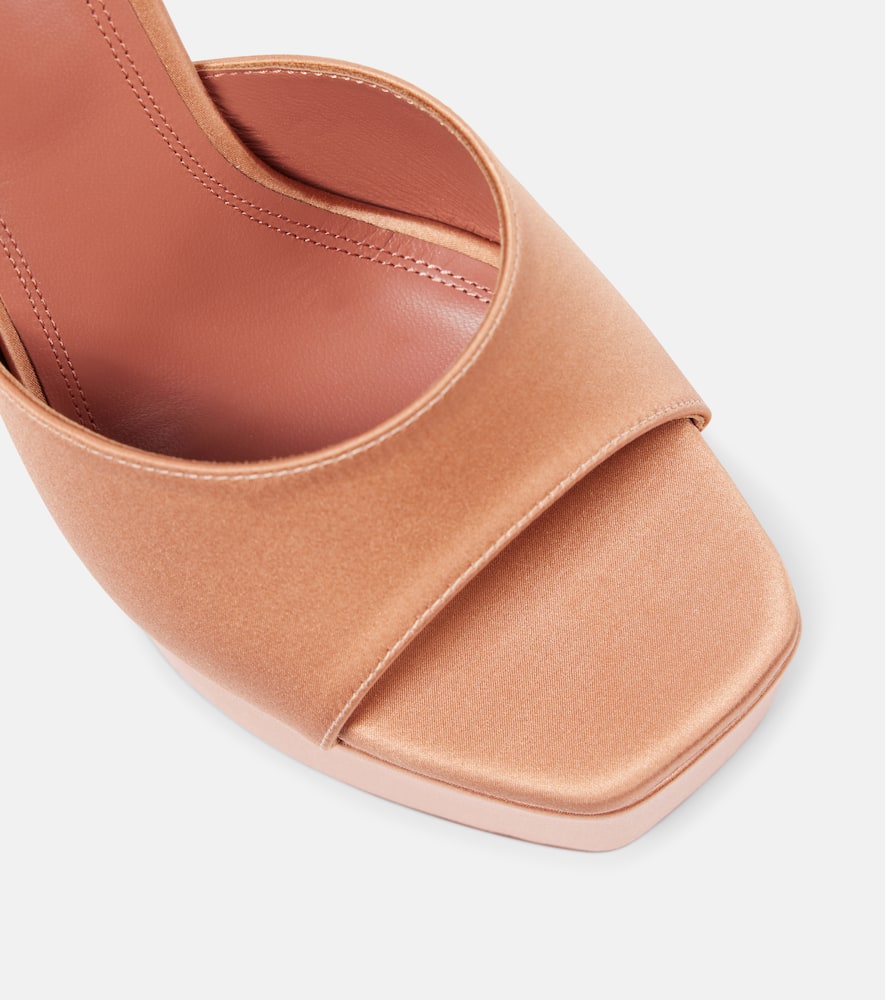 Amina Muaddi Dalida 140 satin platform mules