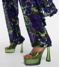 Amina Muaddi Dalida Glass PVC platform mules