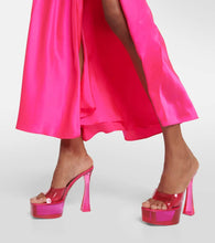 Amina Muaddi Dalida Glass PVC platform mules