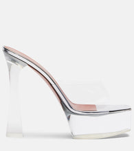 Amina Muaddi Dalida Glass PVC platform mules