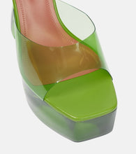 Amina Muaddi Dalida Glass PVC platform mules