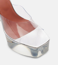Amina Muaddi Dalida Glass PVC platform mules